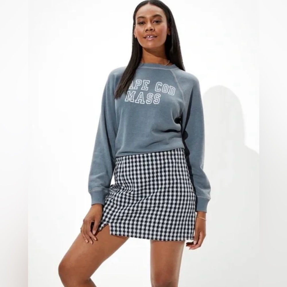 AE Navy and White Mini Skirt
